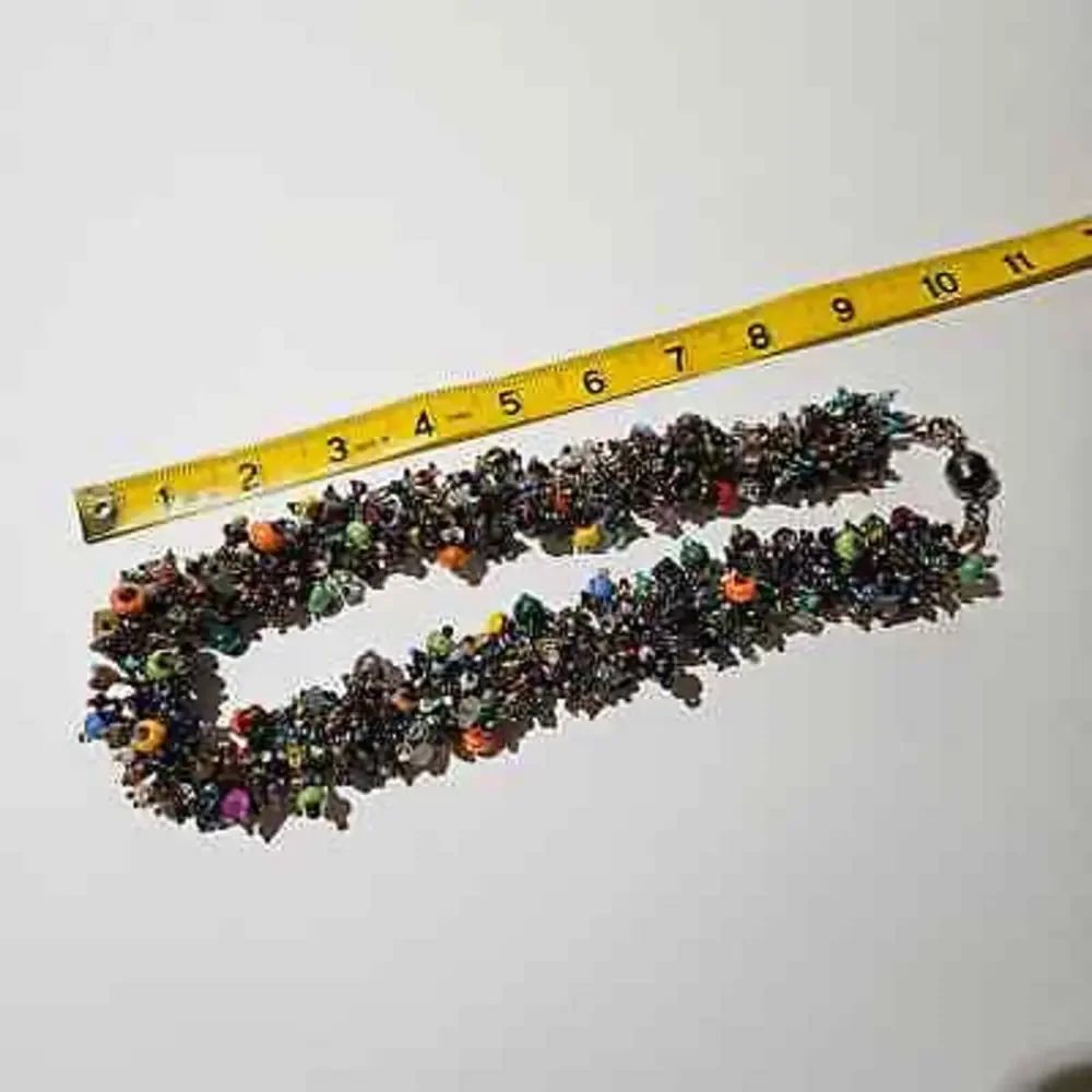 Chunky Glass‎ Bead Statement Necklace Magnetic Ball Clasp Multicolor